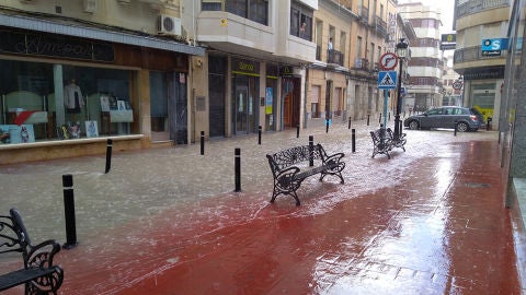 Acumulación de agua de lluvia en Novelda. Acumulación de agua de lluvia en Novelda.