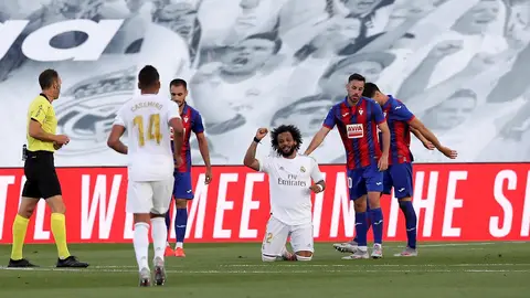 Marcelo celebra su gol ante el Eibar Marcelo celebra su gol ante el Eibar