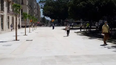 La Alameda después de haber liberado el espacio ocupado por la rampa. Metro de Málaga