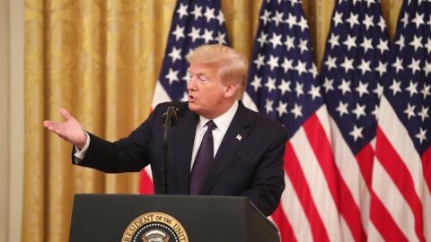 El presidente Donald Trump durante una rueda de prensa.