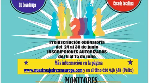 Cartel Campus Ajedrez Verano 2020 en Alcázar y Villafranca