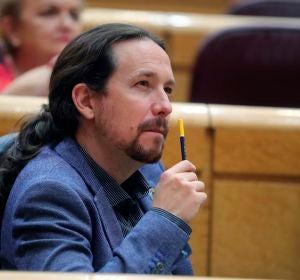 El vicepresidente segundo del Gobierno, Pablo Iglesias, en el Senado. El vicepresidente segundo del Gobierno, Pablo Iglesias, en el Senado.