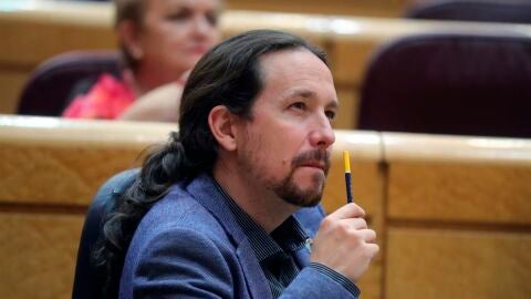 El vicepresidente segundo del Gobierno, Pablo Iglesias, en el Senado.