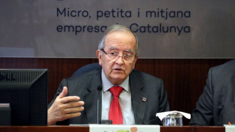 El president de PIMEC fent declaracions als mitjans.