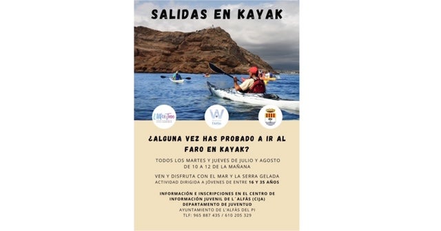 L'Alfàs del Pí pone en marcha la 9ª edición de salidas en Kayak para jóvenes L'Alfàs del Pí pone en marcha la 9ª edición de salidas en Kayak para jóvenes