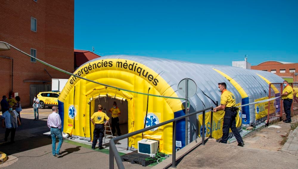 El Sistema de Emergencias Médicas (SEM) de la Generalitat instala un hospital de campaña en Lleida
