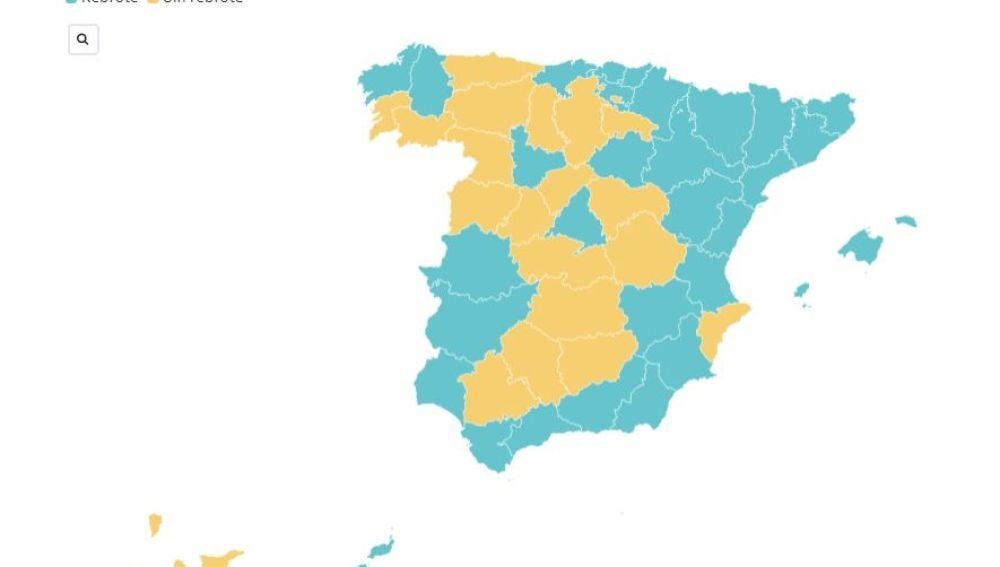 Mapa de los brotes de coronavirus activos hoy en España