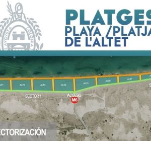Plano sectorización playa de El Altet de Elche. Plano sectorización playa de El Altet de Elche.