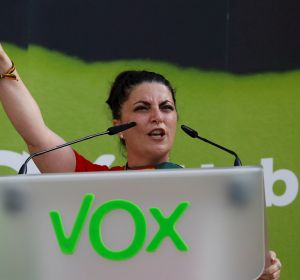 La diputada de Vox, Macarena Olona, en un mitin en el País Vasco La diputada de Vox, Macarena Olona, en un mitin en el País Vasco