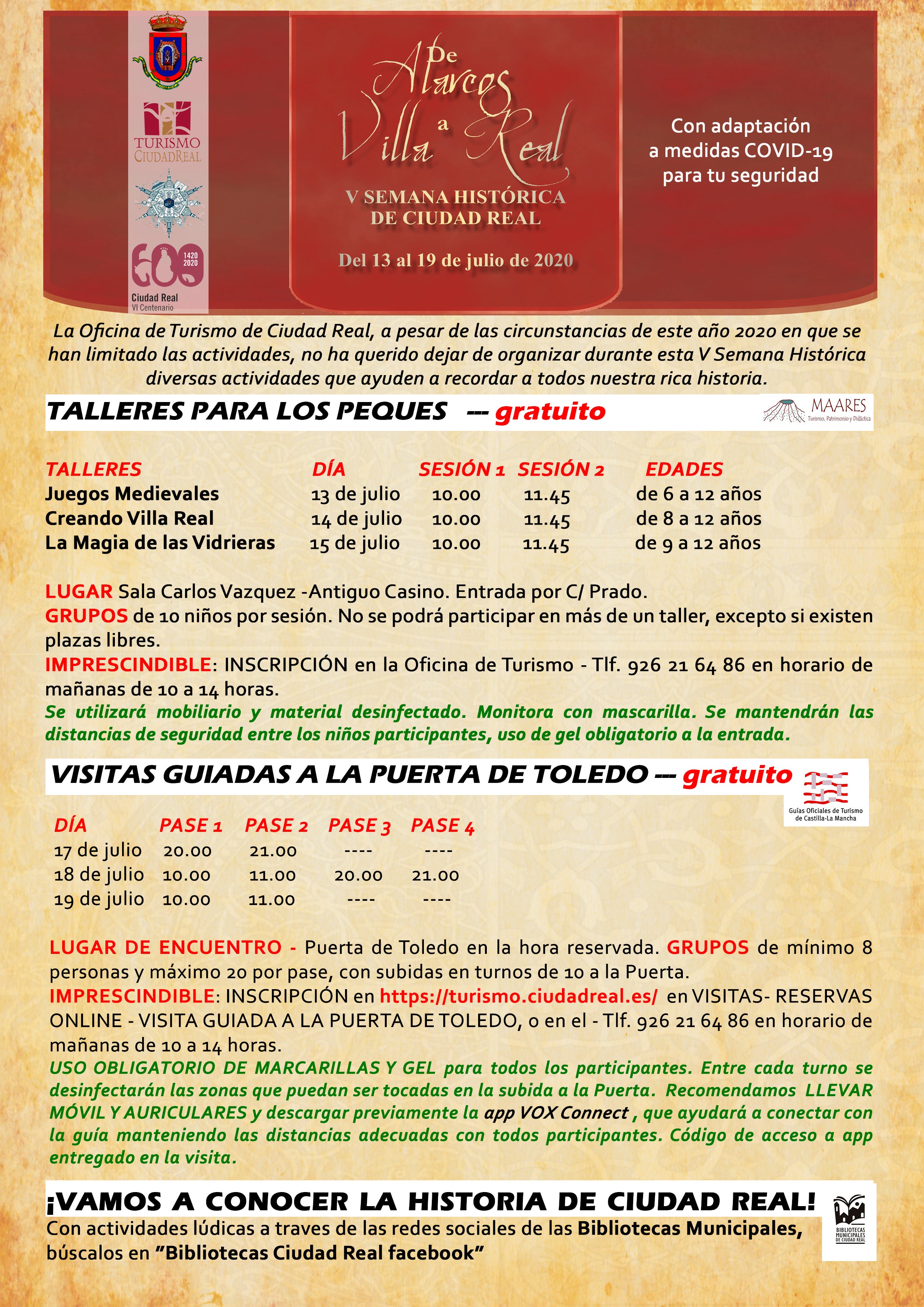 La V semana Histórica de Ciudad Real se celebrará entre los días 13 y 19 de julio La V semana Histórica de Ciudad Real se celebrará entre los días 13 y 19 de julio