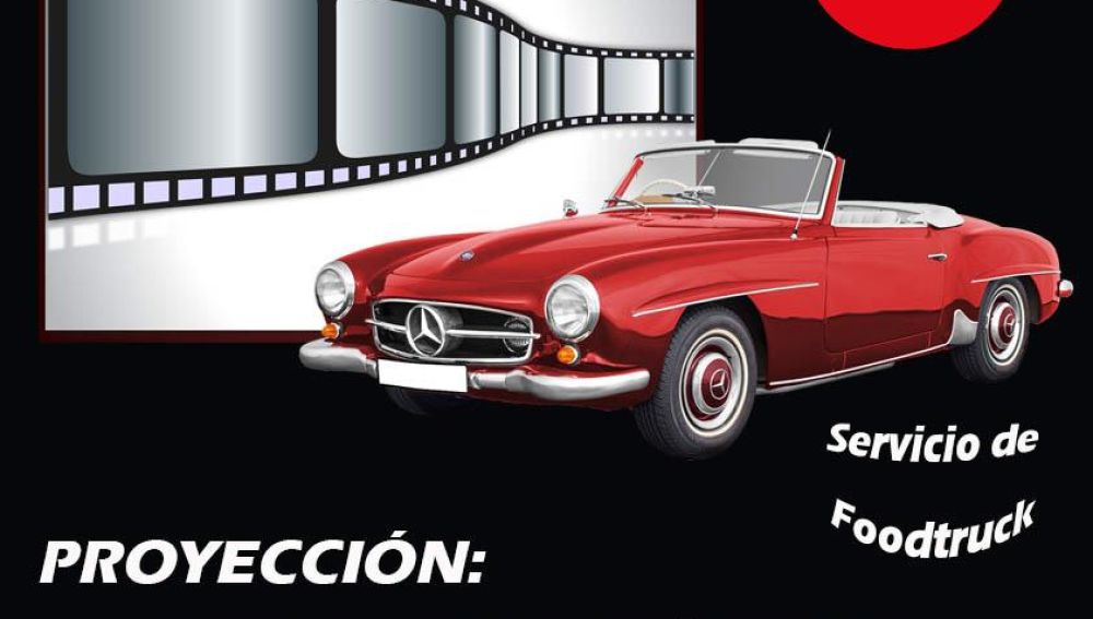 Cartel promocional del estreno del autocine de Rincón de la Victoria