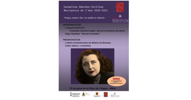 Altea rinde homenaje a Carmelina Sánchez-Cutillas el próximo 15 de Julio Altea rinde homenaje a Carmelina Sánchez-Cutillas el próximo 15 de Julio
