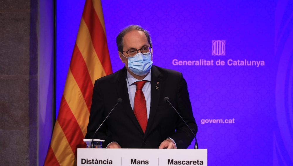 El president Torra compareixent des del Palau de la Generalitat