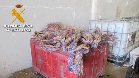 Cable robado recuperado por la Guardia Civil. Cable robado recuperado por la Guardia Civil.