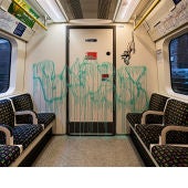 Grafitti pintado por Banksy en el metro de Londres