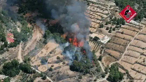 Incendio forestal en Monóvar. Incendio forestal en Monóvar.