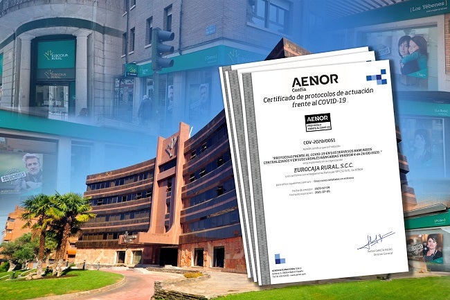 Eurocaja Rural obtiene el certificado de Calidad AENOR por su gestión de protocolos de actuación frente a la COVID-19 Eurocaja Rural obtiene el certificado de Calidad AENOR por su gestión de protocolos de actuación frente a la COVID-19