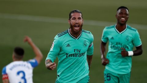 Sergio Ramos, tras marcar un gol en el Legan&eacute;s-Real Madrid