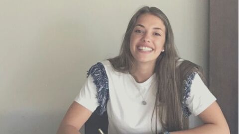 Paula Arcos, jugadora del Mecalia Atl&eacute;tico Guard&eacute;s.