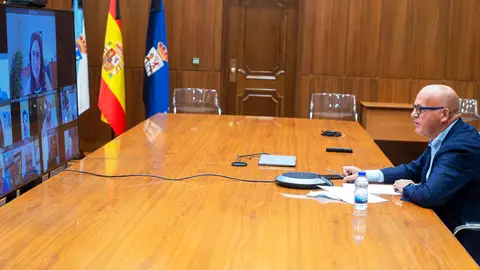 Manuel Baltar, na reunión telemática da Xunta de Goberno da Deputación de Ourense Manuel Baltar, na reunión telemática da Xunta de Goberno da Deputación de Ourense