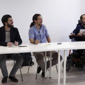 Juanma del Olmo, Pablo Iglesias y Pablo Echenique