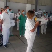 Concentración de los celadores en el Hospital Río Carrión de Palencia Concentración de los celadores en el Hospital Río Carrión de Palencia