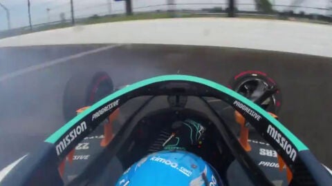 Accidente de Fernando Alonso en las 500 Millas de Indian&aacute;polis