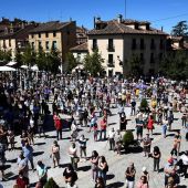 Concentración de repulsa por el asesinato machista de una mujer en La Granja, Segovia