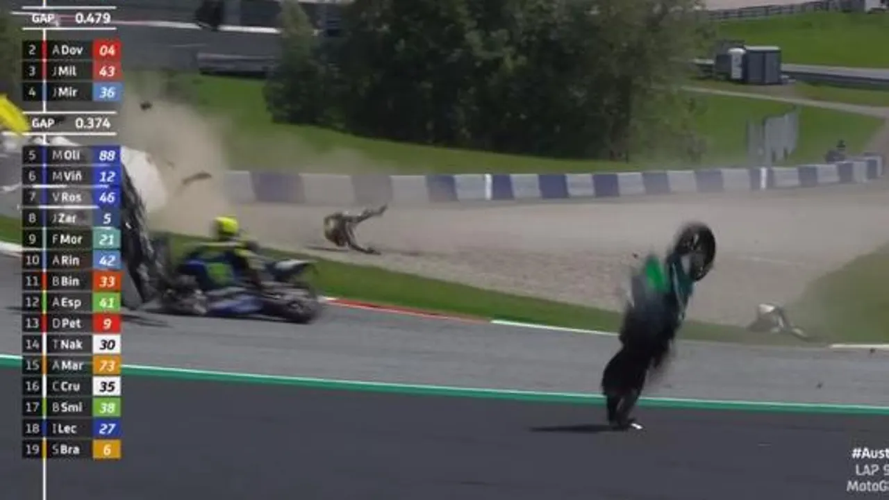 Accidente entre Zarco y Morbidelli en el GP de Austria