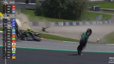 Accidente entre Zarco y Morbidelli en el GP de Austria