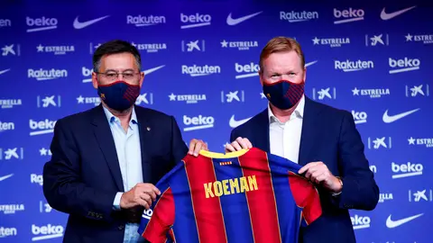Ronald Koeman, en su presentación como entrenador del Barcelona Ronald Koeman, en su presentación como entrenador del Barcelona