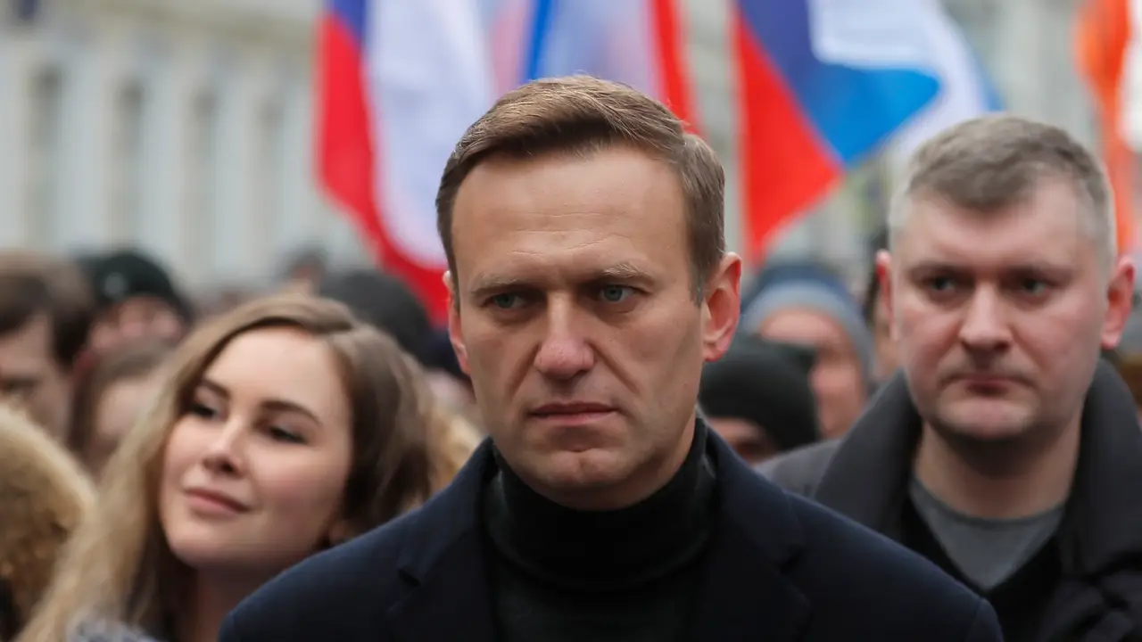 El líder de la oposición rusa Alexei Navalni participa en una marcha en Moscú, Rusia, el 29 de febrero de 2020 El líder de la oposición rusa Alexei Navalni participa en una marcha en Moscú, Rusia, el 29 de febrero de 2020