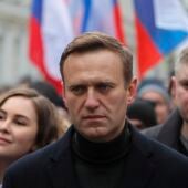 El líder de la oposición rusa Alexei Navalni participa en una marcha en Moscú, Rusia, el 29 de febrero de 2020