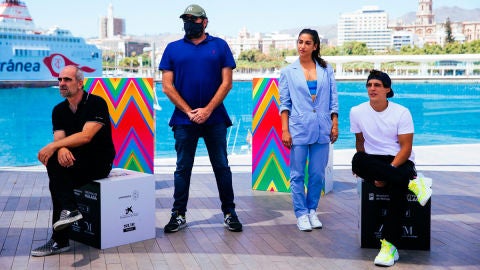 El director y los actores de la pel&iacute;cula 'Hasta el cielo', en el photocall del 23 Festival de M&aacute;laga