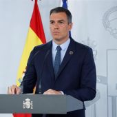  El presidente del Gobierno, Pedro Sánchez, en una fotografía de archivo durante una comparecencia ante los medios.