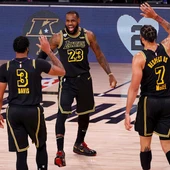 Los Lakers celebran el triunfo ante los Trail Blazers Los Lakers celebran el triunfo ante los Trail Blazers