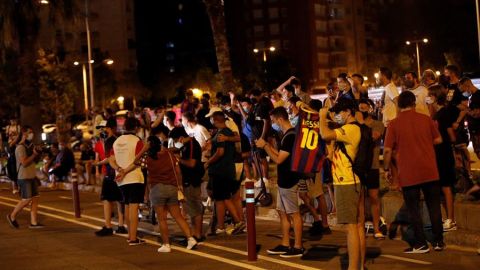 Aficionados del Barcelona. 