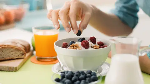 Arándanos en el desayuno Arándanos en el desayuno