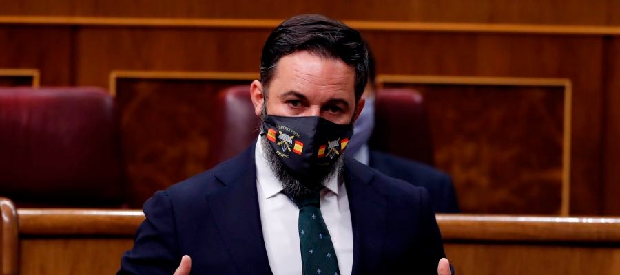 Santiago Abascal durante su intervención en el Congreso Santiago Abascal durante su intervención en el Congreso
