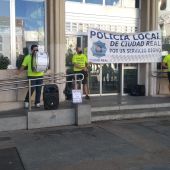 Concentración de protesta de la Policía Local de Ciudad Real