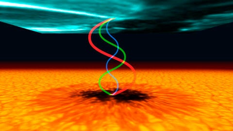 Una cavidad hace resonar las ondas sobre las manchas solares