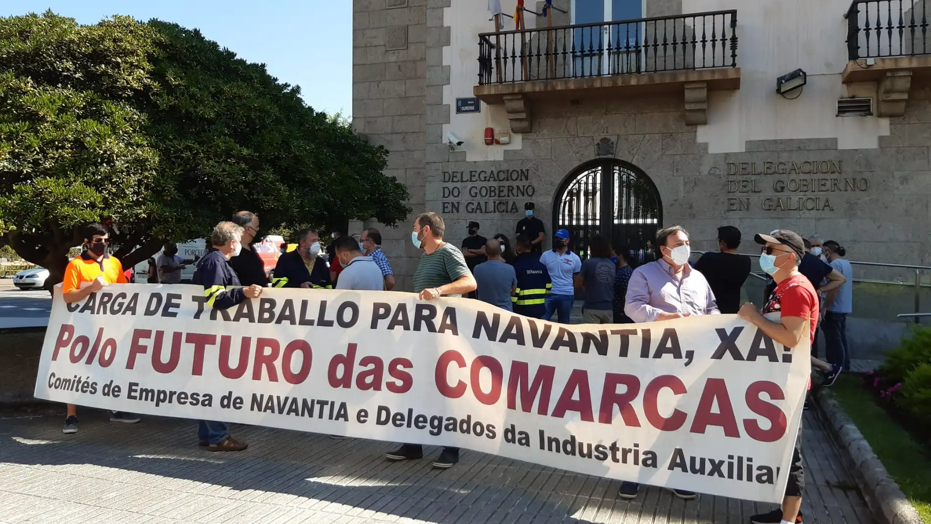 Manifestación del Comité de Navantia en la Delegación del Gobierno en A Coruña