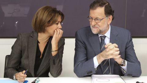 Mariano Rajoy junto a Mar&iacute;a Dolores de Cospedal
