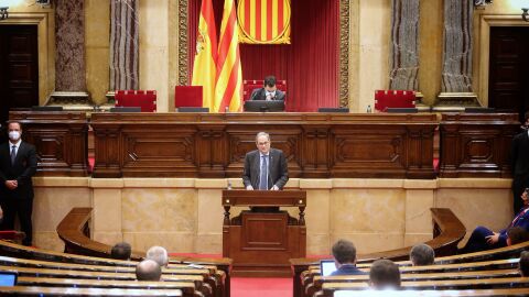 Quim Torra en la seva compareixen&ccedil;a inicial