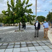 Obras en la plaza de la Avenida de Trebujena Obras en la plaza de la Avenida de Trebujena