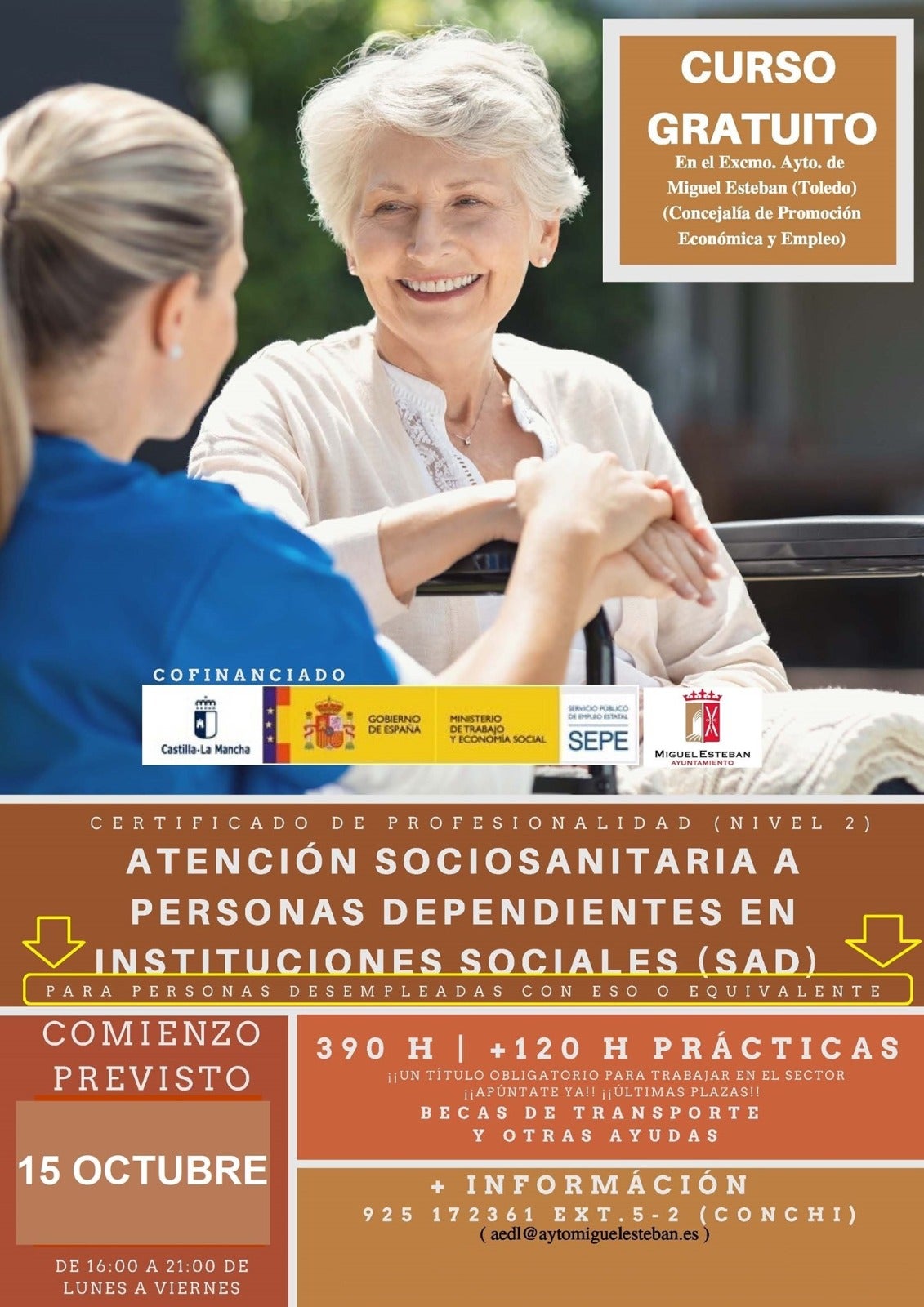 El Ayuntamiento de Miguel Esteban retoma las solicitudes para el curso de Atención a Personas Dependientes en Instituciones Sociales El Ayuntamiento de Miguel Esteban retoma las solicitudes para el curso de Atención a Personas Dependientes en Instituciones Sociales