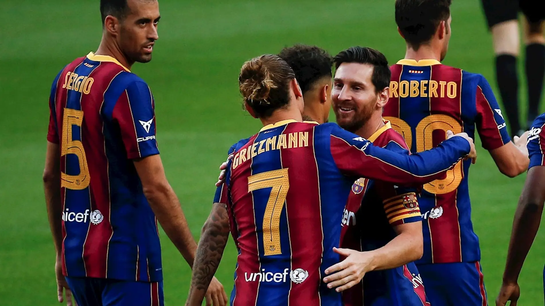 Messi, con Antoine Griezmann