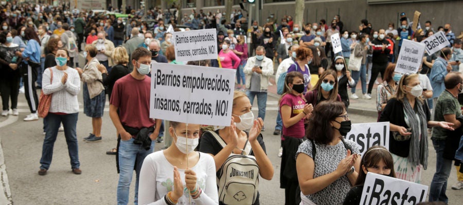 Imagen de la movilización en Madrid contra las restricciones por el coronavirus Imagen de la movilización en Madrid contra las restricciones por el coronavirus