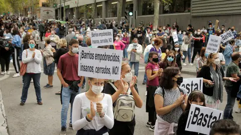 Imagen de la movilización en Madrid contra las restricciones por el coronavirus Imagen de la movilización en Madrid contra las restricciones por el coronavirus