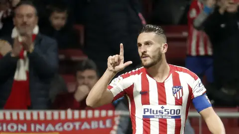 Koke celebra uno de sus goles con el Atlético de Madrid. Koke celebra uno de sus goles con el Atlético de Madrid.